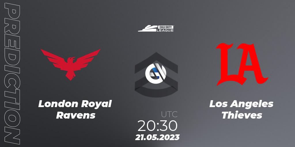 Prognose für das Spiel London Royal Ravens VS Los Angeles Thieves. 21.05.2023 at 20:45. Call of Duty - Call of Duty League 2023: Stage 5 Major Qualifiers