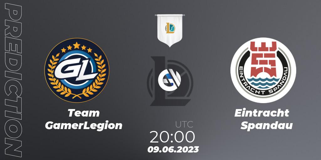 Prognose für das Spiel Team GamerLegion VS Eintracht Spandau. 09.06.23. LoL - Prime League Summer 2023 - Group Stage