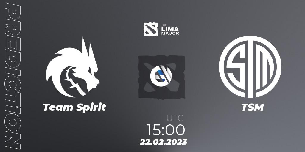 Prognose für das Spiel Team Spirit VS TSM. 22.02.23. Dota 2 - The Lima Major 2023