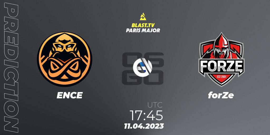 Prognose für das Spiel ENCE VS forZe. 11.04.2023 at 17:35. Counter-Strike (CS2) - BLAST.tv Paris Major 2023 Europe RMR B