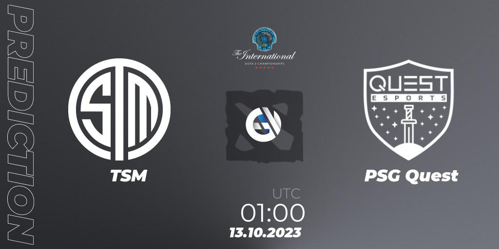 Prognose für das Spiel TSM VS PSG Quest. 13.10.23. Dota 2 - The International 2023 - Group Stage