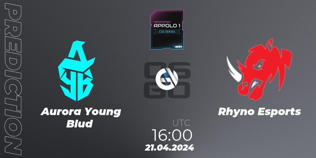 Prognose für das Spiel Aurora Young Blud VS Rhyno Esports. 21.04.24. CS2 (CS:GO) - Appolo1 Series: Phase 1