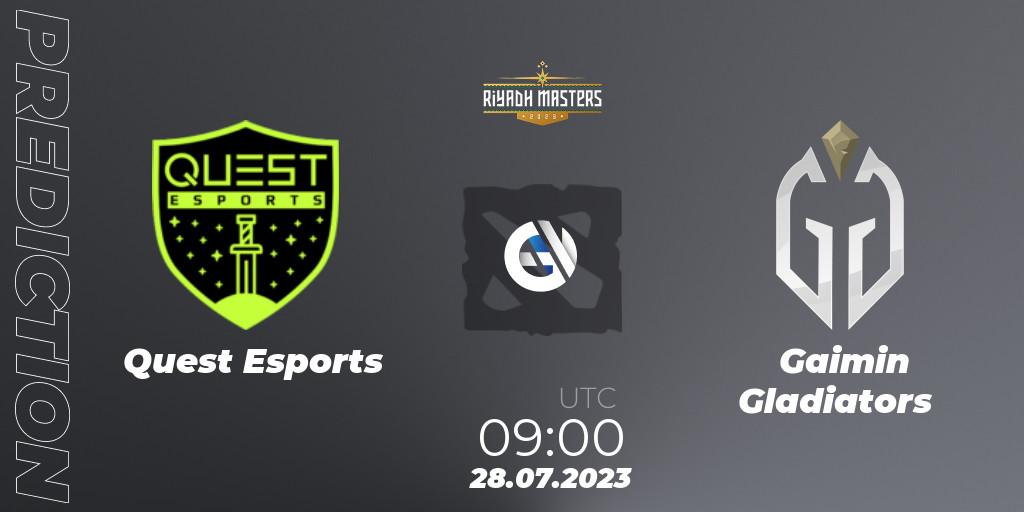 Prognose für das Spiel PSG Quest VS Gaimin Gladiators. 28.07.2023 at 09:04. Dota 2 - Riyadh Masters 2023