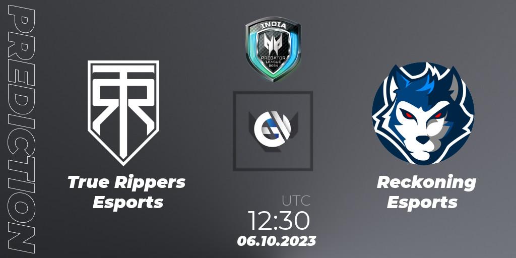 Prognose für das Spiel True Rippers Esports VS Reckoning Esports. 06.10.23. VALORANT - Predator League 2024: India