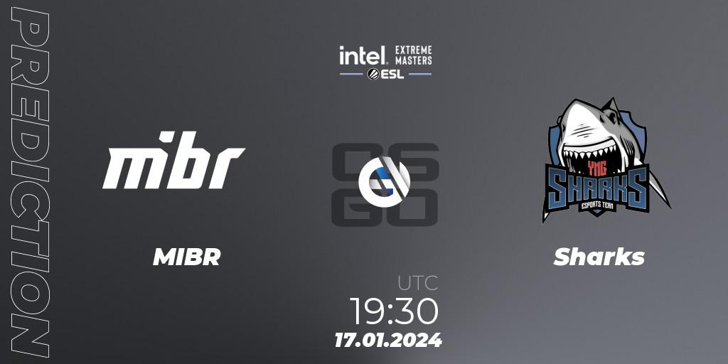 Prognose für das Spiel MIBR VS Sharks. 17.01.24. CS2 (CS:GO) - Intel Extreme Masters China 2024: South American Closed Qualifier