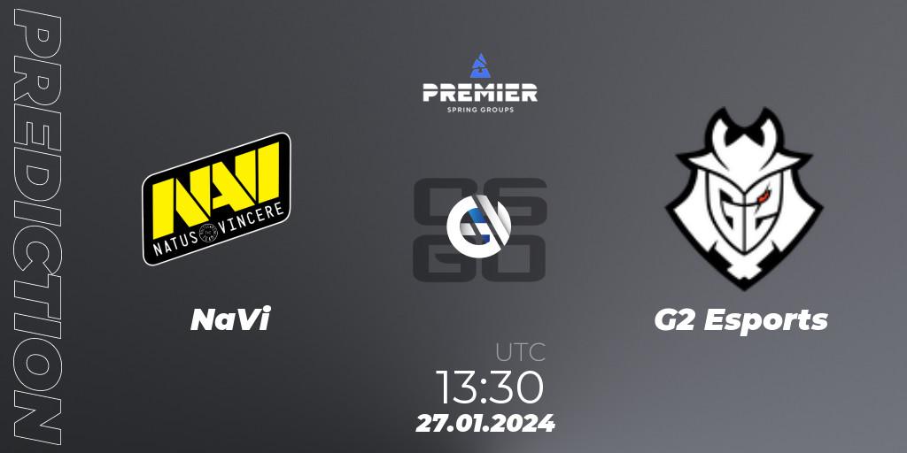 Prognose für das Spiel NaVi VS G2 Esports. 27.01.24. CS2 (CS:GO) - BLAST Premier: Spring Groups 2024