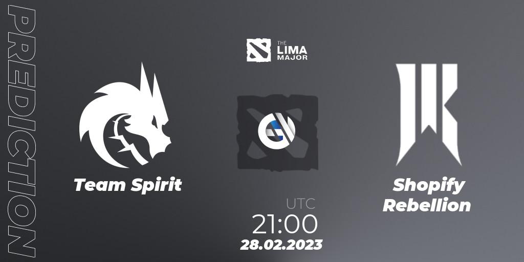 Prognose für das Spiel Team Spirit VS Shopify Rebellion. 01.03.23. Dota 2 - The Lima Major 2023