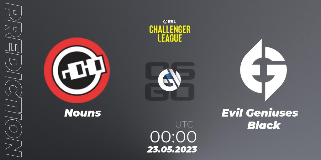 Prognose für das Spiel Nouns VS Evil Geniuses Black. 23.05.23. CS2 (CS:GO) - ESL Challenger League Season 45: North America
