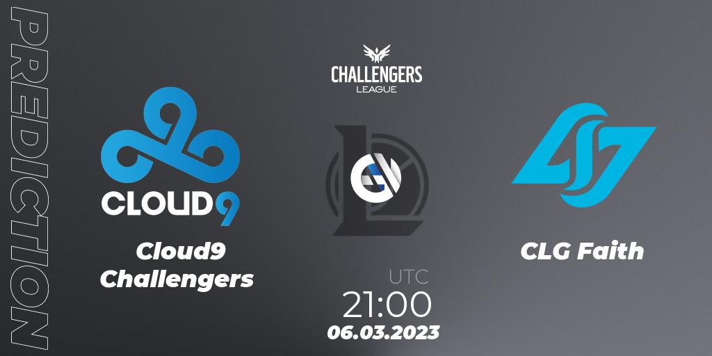 Prognose für das Spiel Cloud9 Challengers VS CLG Faith. 06.03.23. LoL - NACL 2023 Spring - Group Stage