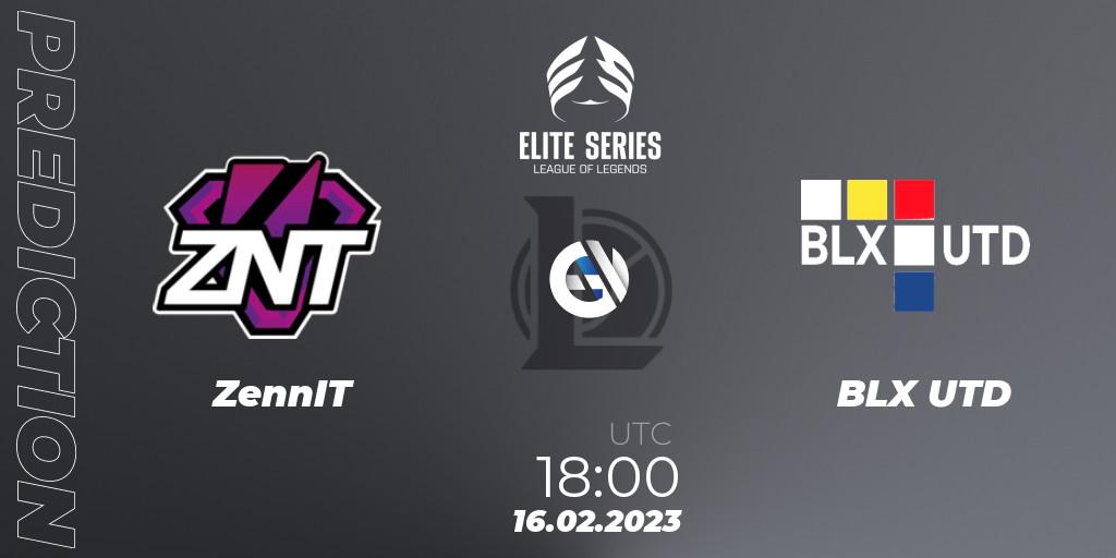 Prognose für das Spiel ZennIT VS BLX UTD. 16.02.2023 at 18:00. LoL - Elite Series Spring 2023 - Group Stage