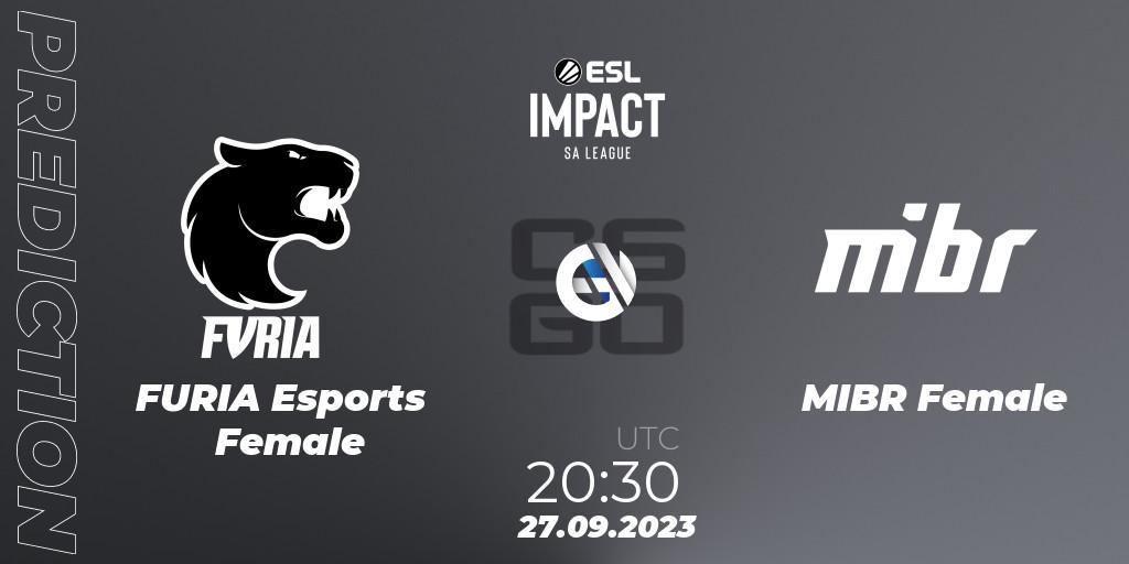 Prognose für das Spiel FURIA Esports Female VS MIBR Female. 27.09.23. CS2 (CS:GO) - ESL Impact League Season 4: South American Division