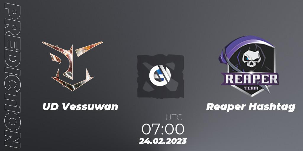 Prognose für das Spiel UD Vessuwan VS Reaper Hashtag. 26.02.23. Dota 2 - GGWP Dragon Series 1
