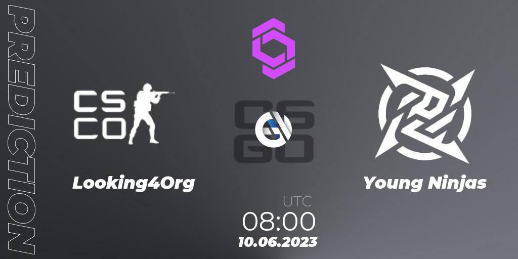 Prognose für das Spiel Looking4Org VS Young Ninjas. 10.06.23. CS2 (CS:GO) - CCT West Europe Series 4
