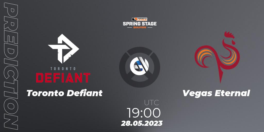 Prognose für das Spiel Toronto Defiant VS Vegas Eternal. 28.05.23. Overwatch - OWL Stage Qualifiers Spring 2023 West