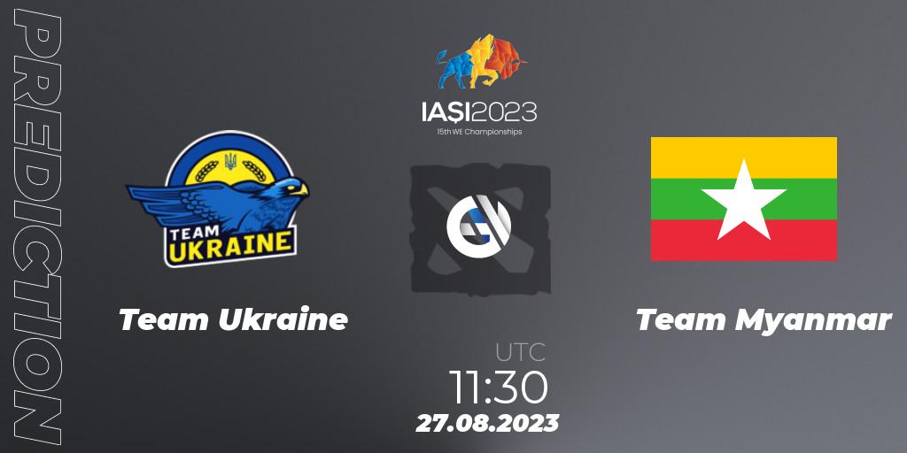 Prognose für das Spiel Team Ukraine VS Team Myanmar. 27.08.23. Dota 2 - IESF World Championship 2023