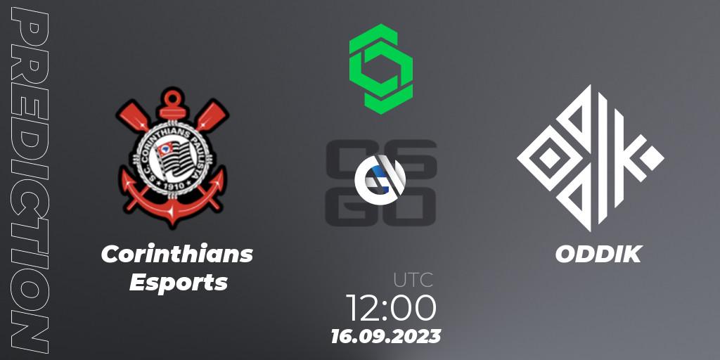 Prognose für das Spiel Corinthians Esports VS ODDIK. 16.09.2023 at 12:00. Counter-Strike (CS2) - CCT South America Series #11