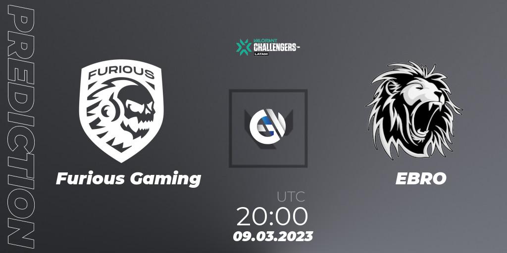 Prognose für das Spiel Furious Gaming VS EBRO. 09.03.2023 at 20:00. VALORANT - VALORANT Challengers 2023: LAS Split 1
