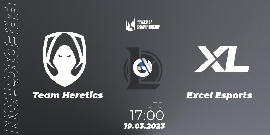 Prognose für das Spiel Team Heretics VS Excel Esports. 18.03.2023 at 18:00. LoL - LEC Spring 2023 - Regular Season