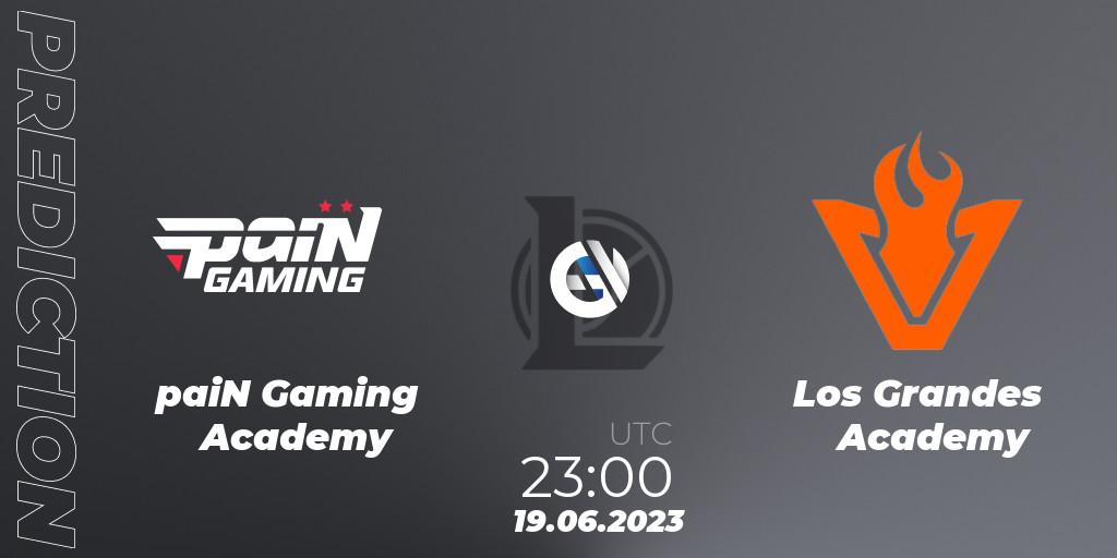Prognose für das Spiel paiN Gaming Academy VS Los Grandes Academy. 19.06.2023 at 23:00. LoL - CBLOL Academy Split 2 2023 - Group Stage