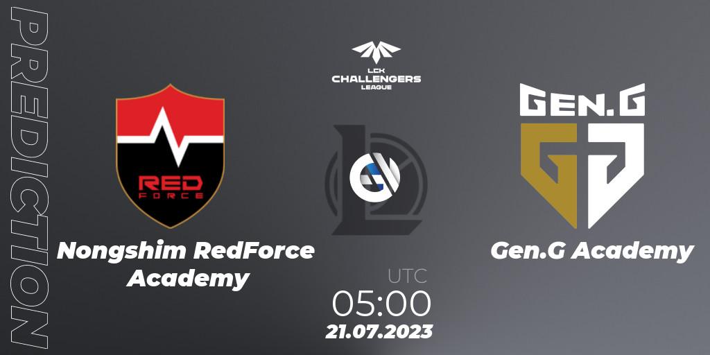 Prognose für das Spiel Nongshim RedForce Academy VS Gen.G Academy. 21.07.23. LoL - LCK Challengers League 2023 Summer - Group Stage