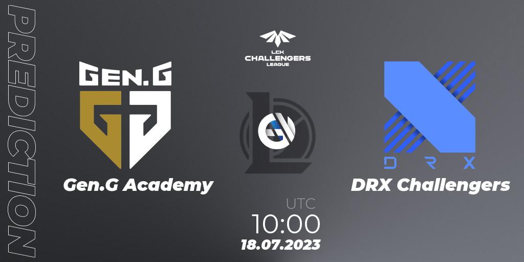 Prognose für das Spiel Gen.G Academy VS DRX Challengers. 18.07.2023 at 10:30. LoL - LCK Challengers League 2023 Summer - Group Stage