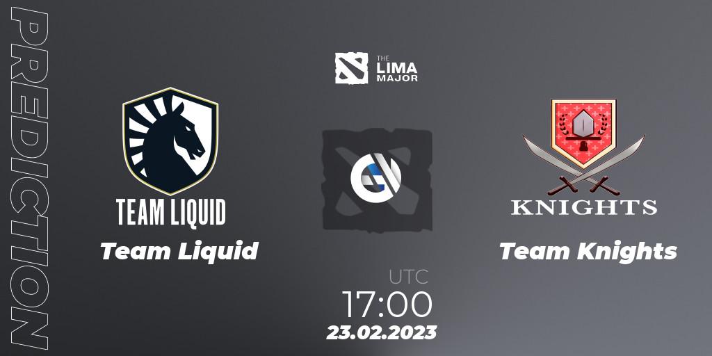 Prognose für das Spiel Team Liquid VS Team Knights. 23.02.23. Dota 2 - The Lima Major 2023
