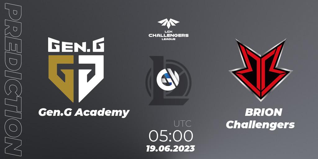 Prognose für das Spiel Gen.G Academy VS BRION Challengers. 19.06.23. LoL - LCK Challengers League 2023 Summer - Group Stage