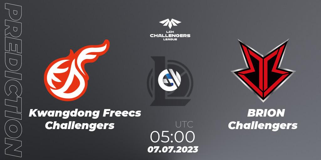 Prognose für das Spiel Kwangdong Freecs Challengers VS BRION Challengers. 07.07.23. LoL - LCK Challengers League 2023 Summer - Group Stage