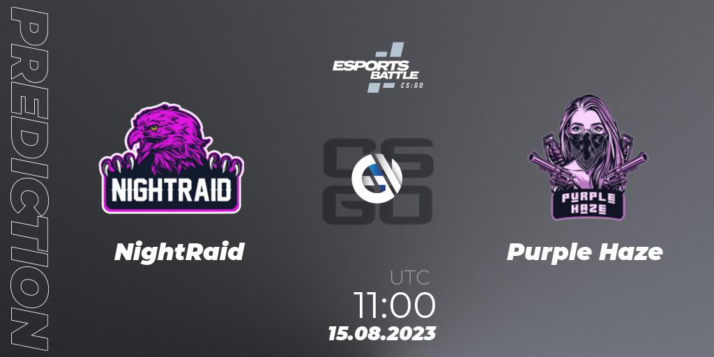 Prognose für das Spiel NightRaid VS Purple Haze. 15.08.23. CS2 (CS:GO) - ESportsBattle Season 27