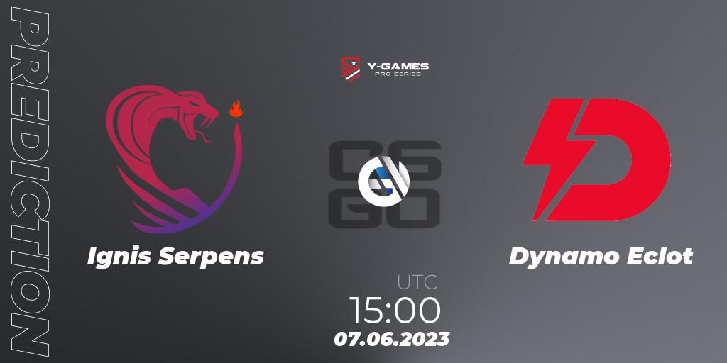 Prognose für das Spiel Ignis Serpens VS Dynamo Eclot. 07.06.23. CS2 (CS:GO) - Y-Games PRO Series 2023