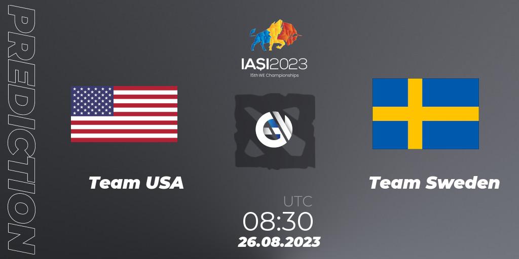 Prognose für das Spiel Team USA VS Team Sweden. 26.08.23. Dota 2 - IESF World Championship 2023