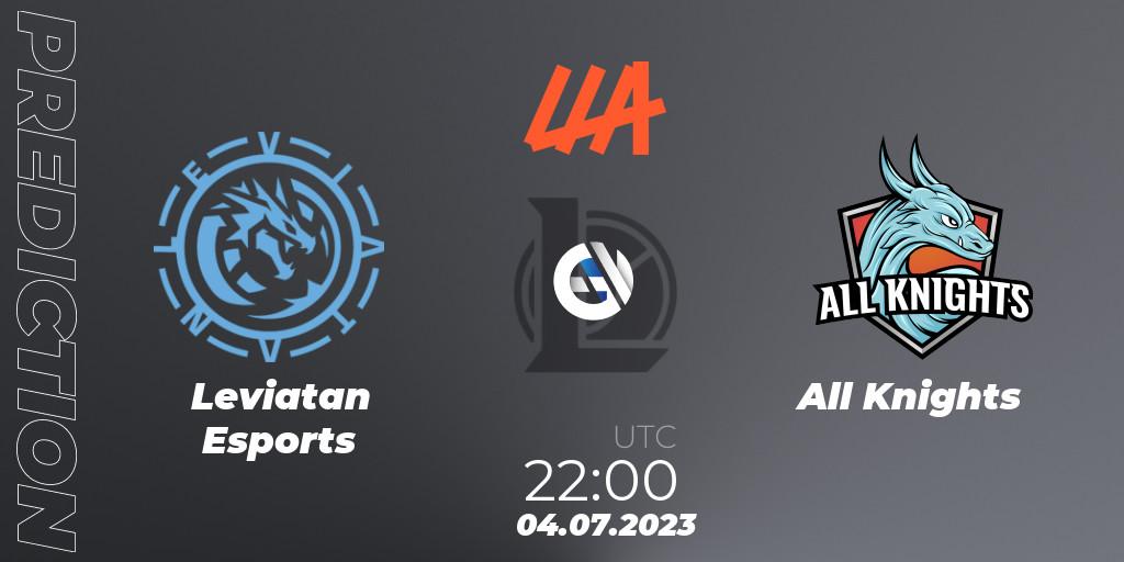 Prognose für das Spiel Leviatan Esports VS All Knights. 04.07.2023 at 22:00. LoL - LLA Closing 2023 - Group Stage