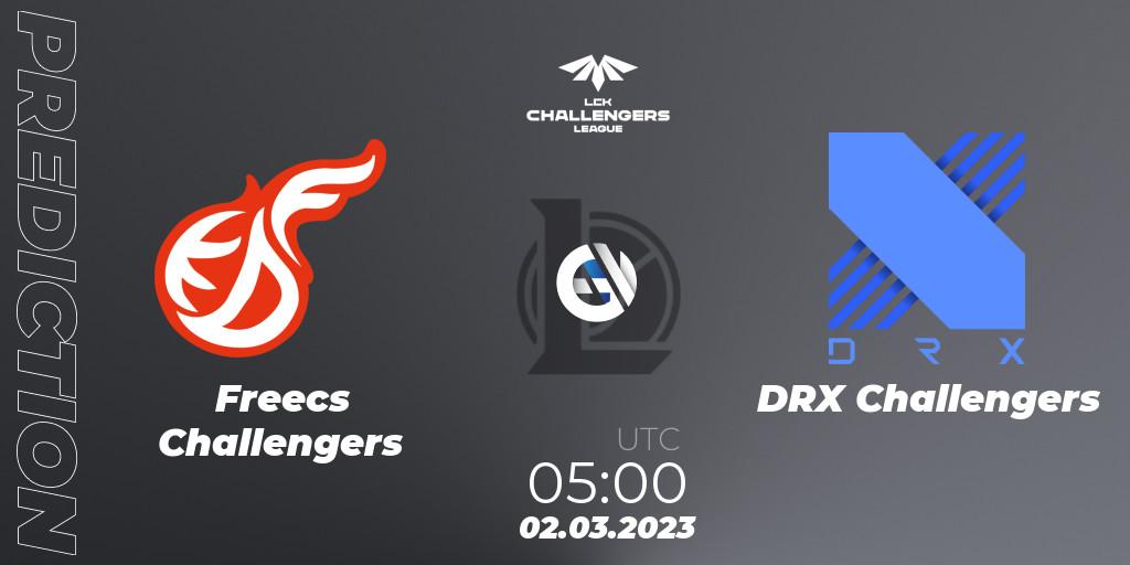 Prognose für das Spiel Freecs Challengers VS DRX Challengers. 02.03.2023 at 05:00. LoL - LCK Challengers League 2023 Spring