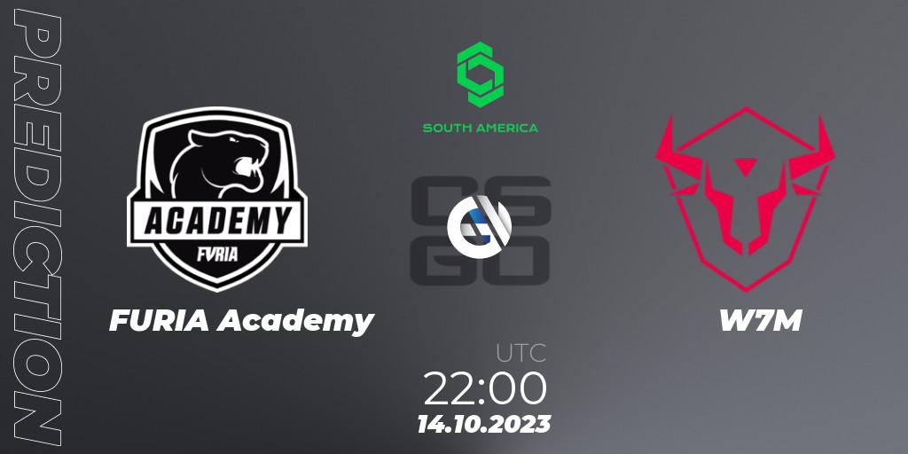 Prognose für das Spiel FURIA Academy VS W7M. 14.10.23. CS2 (CS:GO) - CCT South America Series #12