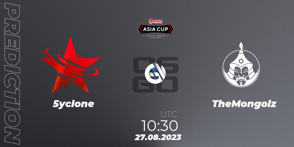 Prognose für das Spiel 5yclone VS TheMongolz. 27.08.2023 at 10:30. Counter-Strike (CS2) - 5E Arena Asia Cup Fall 2023