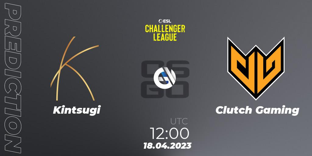 Prognose für das Spiel Kintsugi VS Clutch Gaming. 18.04.23. CS2 (CS:GO) - ESL Challenger League Season 45: Asia-Pacific