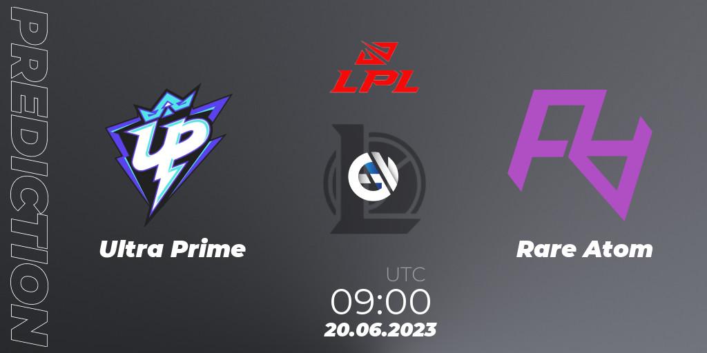 Prognose für das Spiel Ultra Prime VS Rare Atom. 20.06.23. LoL - LPL Summer 2023 Regular Season