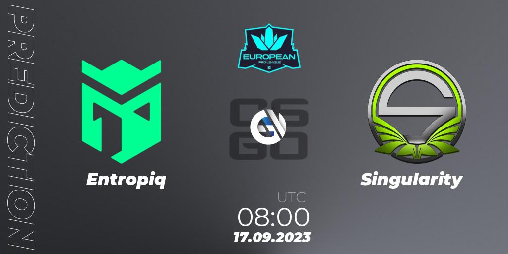 Prognose für das Spiel Entropiq VS Singularity. 17.09.23. CS2 (CS:GO) - European Pro League Season 10