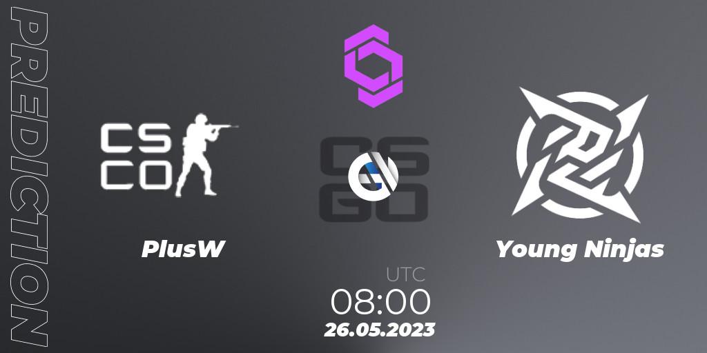 Prognose für das Spiel PlusW VS Young Ninjas. 26.05.23. CS2 (CS:GO) - CCT West Europe Series 4 Closed Qualifier