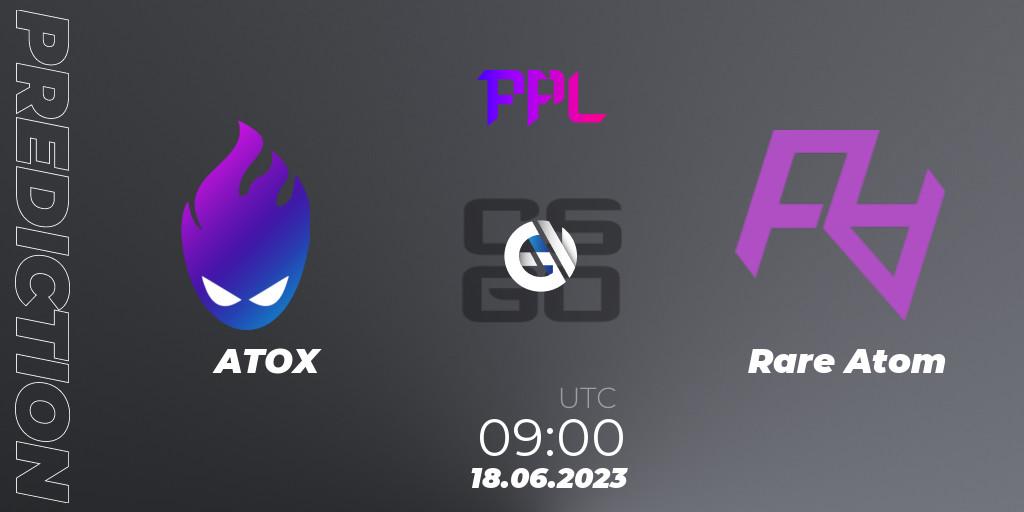 Prognose für das Spiel ATOX VS Rare Atom. 18.06.23. CS2 (CS:GO) - Perfect World Arena Premier League Season 4