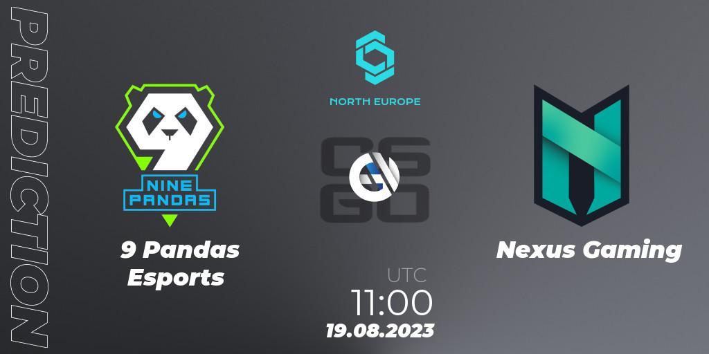 Prognose für das Spiel 9 Pandas Esports VS Nexus Gaming. 19.08.2023 at 11:00. Counter-Strike (CS2) - CCT North Europe Series #7
