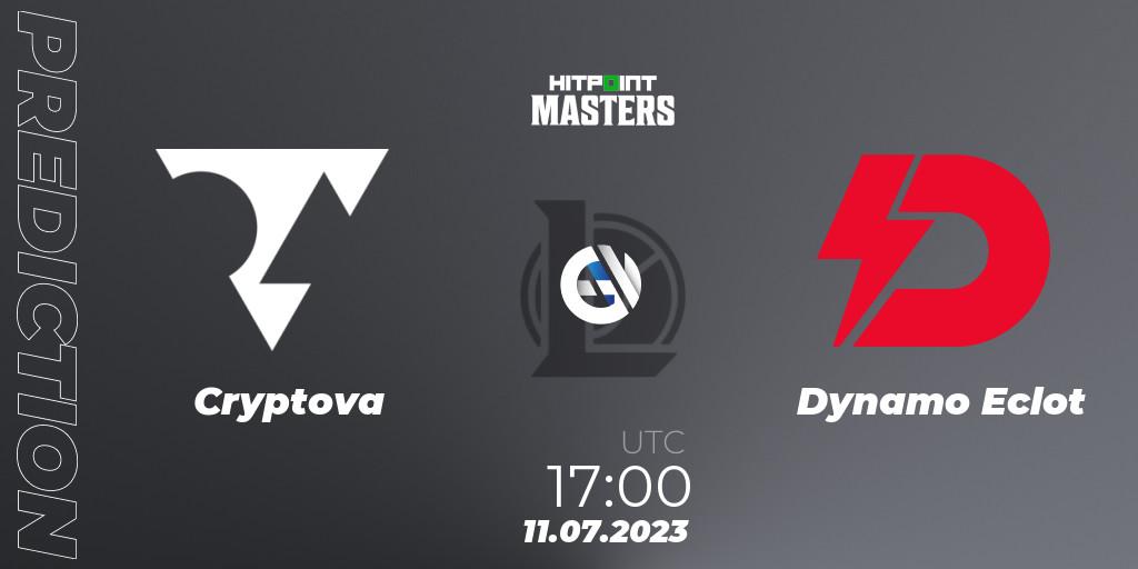 Prognose für das Spiel Cryptova VS Dynamo Eclot. 11.07.23. LoL - Hitpoint Masters Summer 2023 - Group Stage