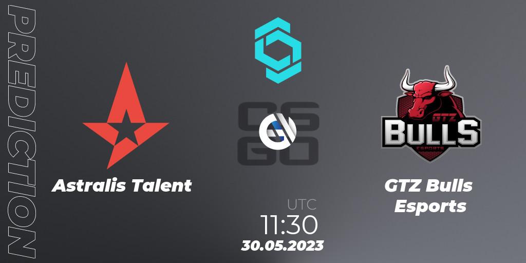 Prognose für das Spiel Astralis Talent VS GTZ Bulls Esports. 30.05.23. CS2 (CS:GO) - CCT North Europe Series 5