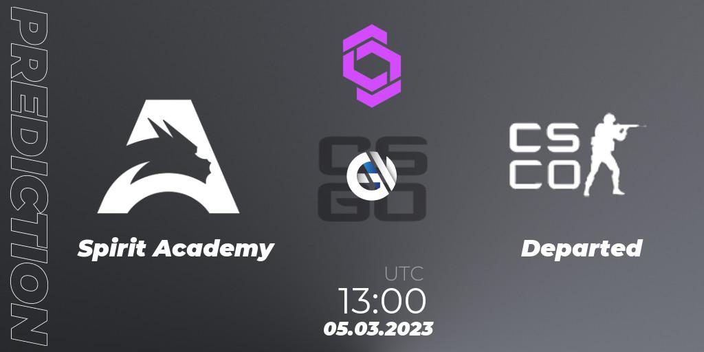 Prognose für das Spiel Spirit Academy VS Departed. 05.03.23. CS2 (CS:GO) - CCT West Europe Series 2 Closed Qualifier