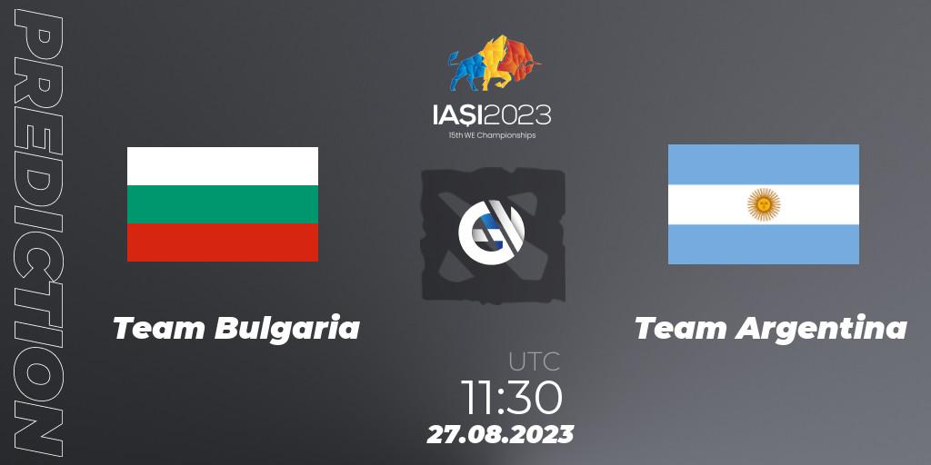 Prognose für das Spiel Team Bulgaria VS Team Argentina. 27.08.23. Dota 2 - IESF World Championship 2023