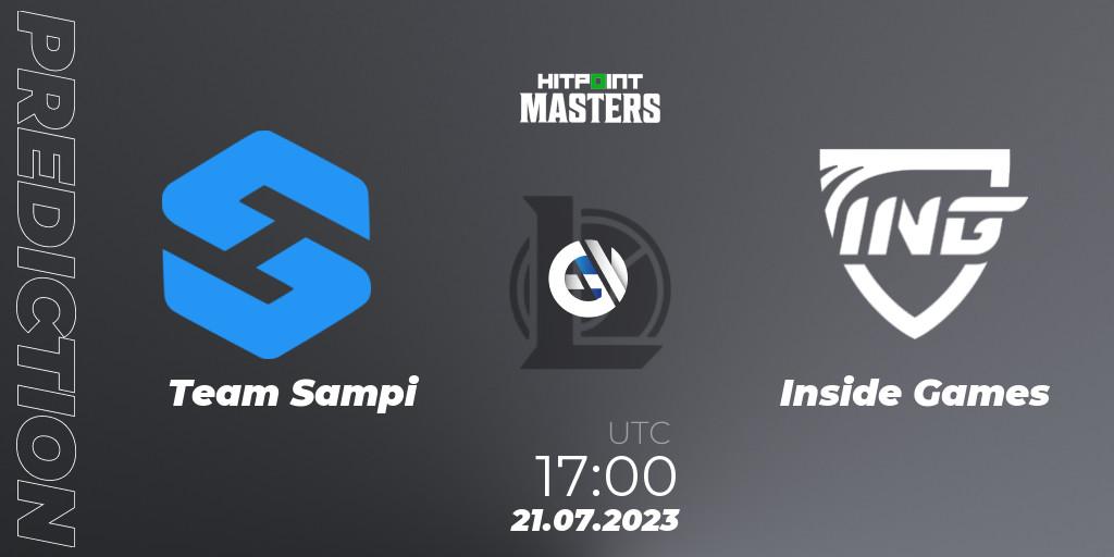 Prognose für das Spiel Team Sampi VS Inside Games. 27.06.23. LoL - Hitpoint Masters Summer 2023 - Group Stage