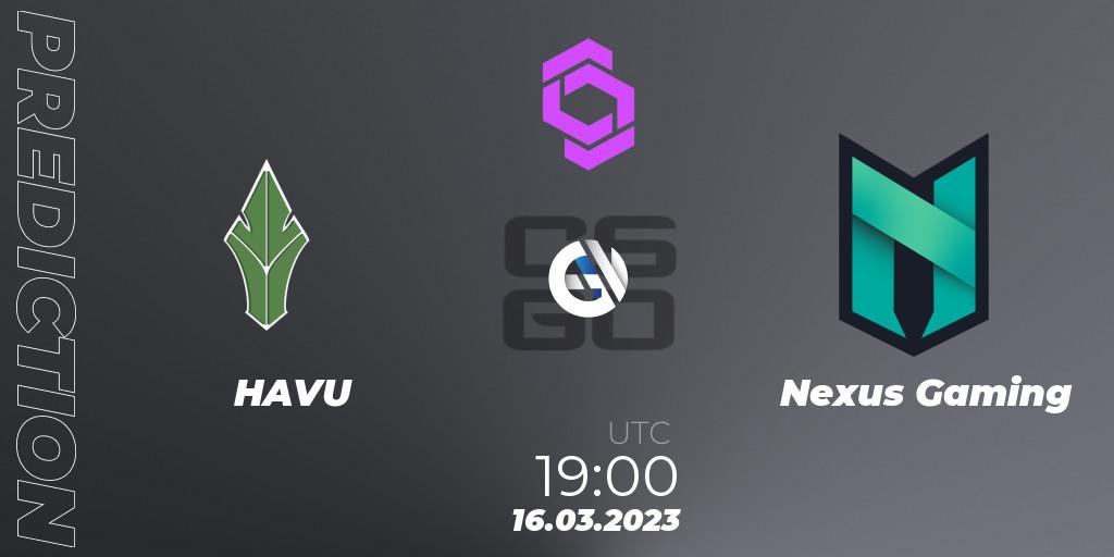 Prognose für das Spiel HAVU VS Nexus Gaming. 16.03.2023 at 19:50. Counter-Strike (CS2) - CCT West Europe Series #2