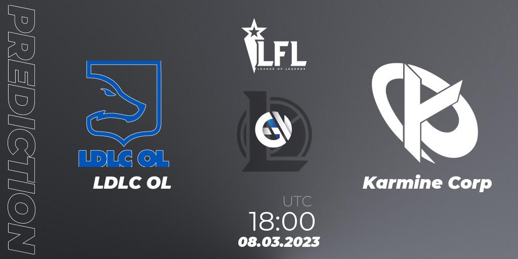 Prognose für das Spiel LDLC OL VS Karmine Corp. 08.03.23. LoL - LFL Spring 2023 - Group Stage