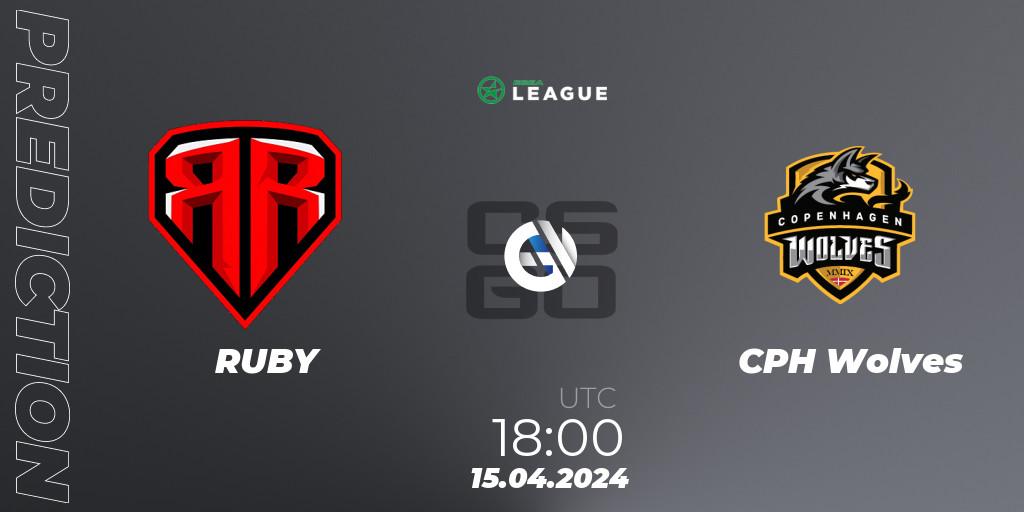 Prognose für das Spiel RUBY VS CPH Wolves. 24.04.24. CS2 (CS:GO) - ESEA Season 49: Advanced Division - Europe