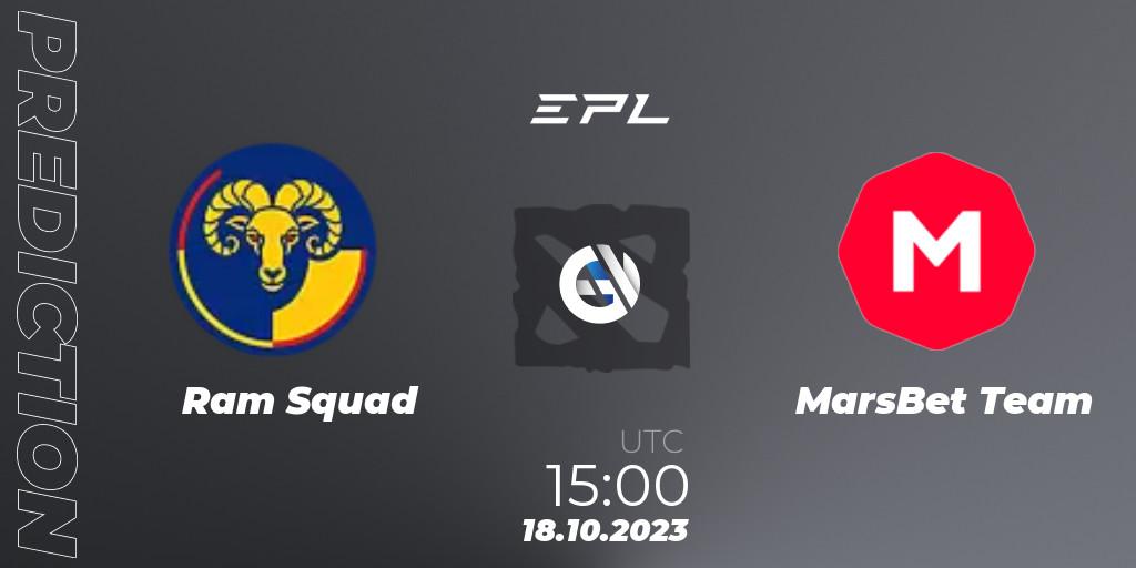 Prognose für das Spiel Ram Squad VS MarsBet Team. 18.10.23. Dota 2 - European Pro League Season 13